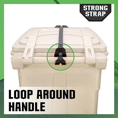 easy-to-install-garbage-lock Loop the strong strap around the handle of a garbage can